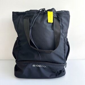 Beyond Yoga Convertible Gym Bag Backpack Black Tote Weekend Bag NEW
